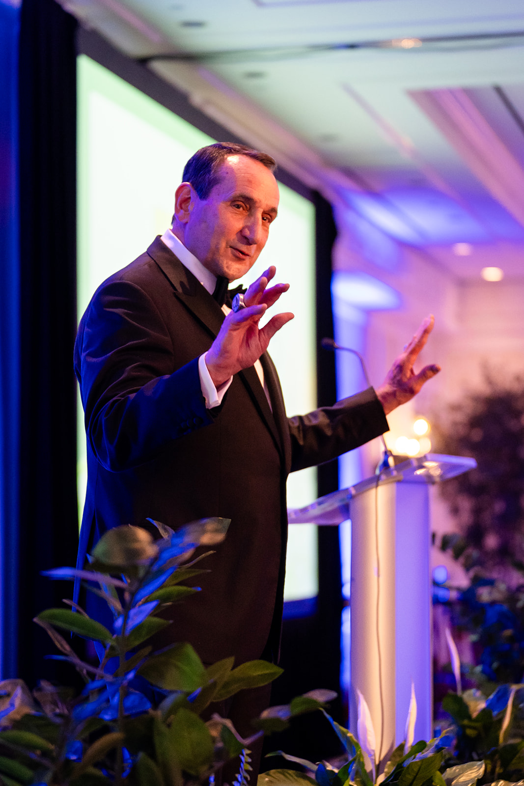 Coach K Delivers the speech at the Emily K Center Mother's Day Ball